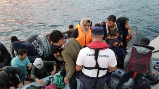 Ayvalık ta 46 kaçak göçmen yakalandı